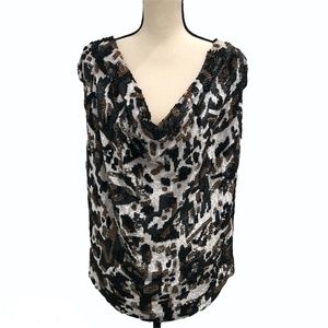 MALANDRINO SILK WITH SEQUIN CAMOUFLAGE DESIGN TUNIC/TOP/MINI DRESS